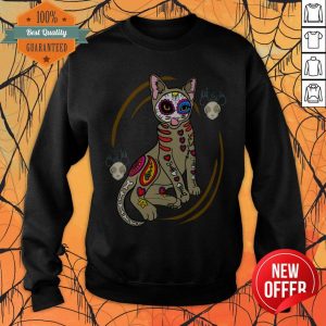 Day Of The Dead Sugar Skull Cat – Skull Long Sleeve Shirt